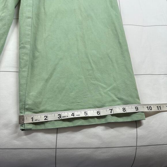 Madewell Pants Womens 29 Petite Green Curvy Emmett Wide Leg Garment Dyed Stretch - Picture 12 of 12